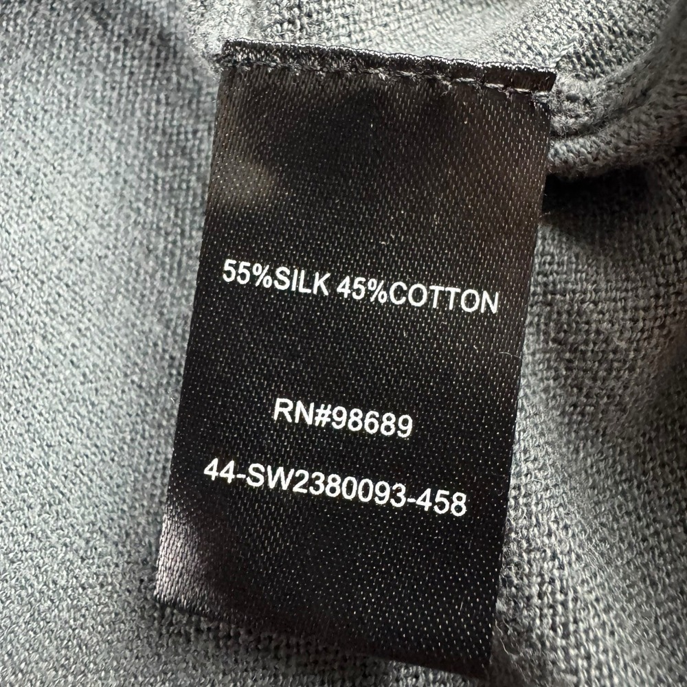 Todd Snyder Silk-Cotton Ribbed Full-Placket Sweater Polo Slate Gray Sz L - Picture 4 of 7